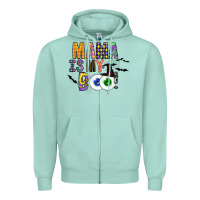 Seafoam Mama is my Boo Zipper Hoodie - CowhideDigitalArt