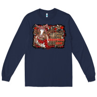 Navy all i want for christmas is a cow cowhide Long Sleeve Tee - RanaPortraitStore