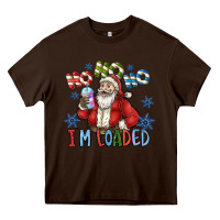 Chocolate Brown ho ho ho im loaded Heavy Core Tee - CowhideDigitalArt