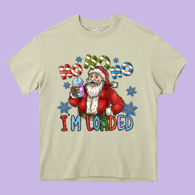 Ho Ho Ho Im Loaded Heavy Core Tee Designed By Cowhidedigitalart
