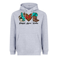 Heather Grey peace love rodeo Heavyweight Hoodie - JahusDesignShop