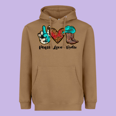Peace Love Rodeo Heavyweight Hoodie Designed By Jahusdesignshop