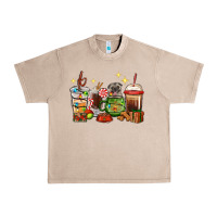 French Oak Christmas coffee cups with Pug Urban Heavy Tee - RanaPortraitStore