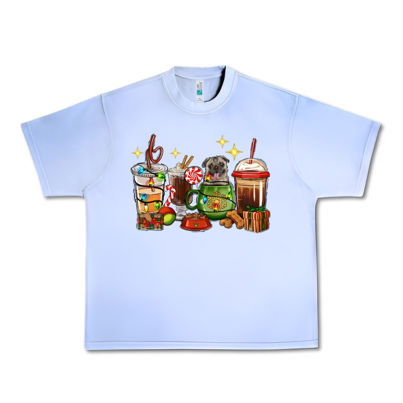 Christmas Coffee Cups With Pug Urban Heavy Tee by RanaPortraitStore | Teevron