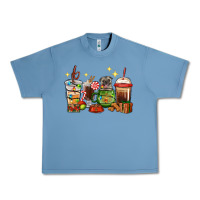 Pebble Blue Christmas coffee cups with Pug Urban Heavy Tee - RanaPortraitStore