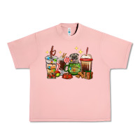 Salmon Christmas coffee cups with Pug Urban Heavy Tee - RanaPortraitStore