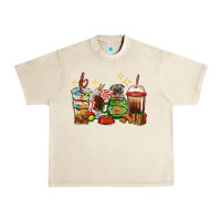 Sandshell Christmas coffee cups with Pug Urban Heavy Tee - RanaPortraitStore