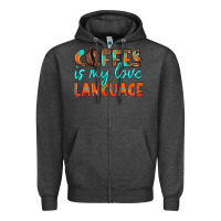 Charcoal Heather coffee is my love language Zipper Hoodie - HRA Design Shop