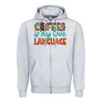 Heather Grey coffee is my love language Zipper Hoodie - HRA Design Shop