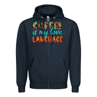Navy coffee is my love language Zipper Hoodie - HRA Design Shop