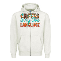 Oatmeal Heather coffee is my love language Zipper Hoodie - HRA Design Shop