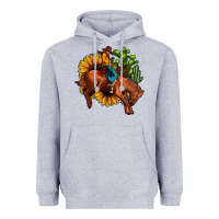 Heather Grey rodeo cowboy sunflower cactus Heavyweight Hoodie - JahusDesignShop