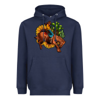 Navy rodeo cowboy sunflower cactus Heavyweight Hoodie - JahusDesignShop