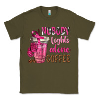 Army Green Nobody Fights Alone Coffee Classic Tee - texasbilliewilder