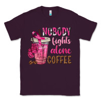 Plum Nobody Fights Alone Coffee Classic Tee - texasbilliewilder