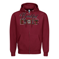 Burgundy beatiful crazy Zipper Hoodie - SublimationCraftShop