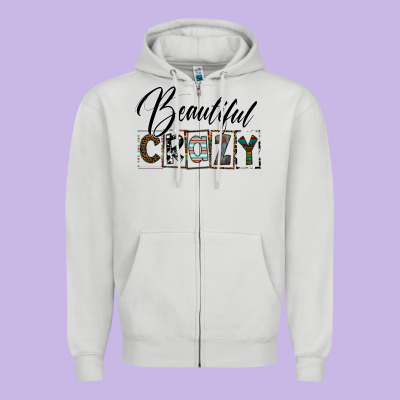 Beatiful Crazy Zipper Hoodie Designed By Sublimationcraftshop