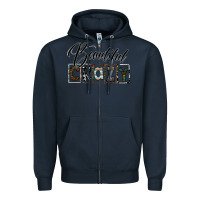 Navy beatiful crazy Zipper Hoodie - SublimationCraftShop