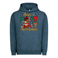 Pigment Midnight Navy have a holly jolly christmas Urban Hoodie - MaliasSmallBusiness