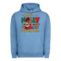 Pigment Pebble Blue have a holly jolly christmas Urban Hoodie - MaliasSmallBusiness