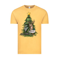Vintage Mustard hunting christmas tree Vintage Tee - MaliasSmallBusiness