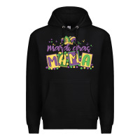 Black mardi gras mama Premium Hoodie - MaliasSmallBusiness
