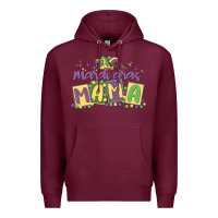 Burgundy mardi gras mama Premium Hoodie - MaliasSmallBusiness