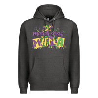 Charcoal Heather mardi gras mama Premium Hoodie - MaliasSmallBusiness