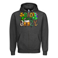 Charcoal Heather Bad and boozy st. patricks day Zipper Hoodie - Neo Western