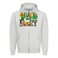 Dove Grey Bad and boozy st. patricks day Zipper Hoodie - Neo Western