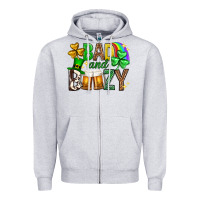 Heather Grey Bad and boozy st. patricks day Zipper Hoodie - Neo Western