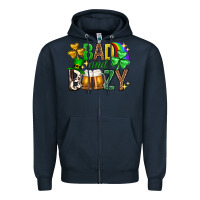 Navy Bad and boozy st. patricks day Zipper Hoodie - Neo Western