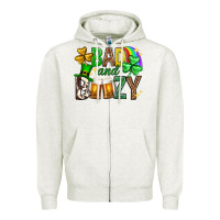Oatmeal Heather Bad and boozy st. patricks day Zipper Hoodie - Neo Western