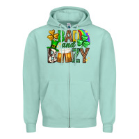 Seafoam Bad and boozy st. patricks day Zipper Hoodie - Neo Western