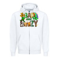 White Bad and boozy st. patricks day Zipper Hoodie - Neo Western