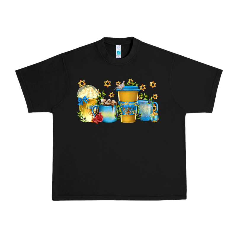 Hanukkah Coffee Cups Urban Heavy Tee by texasbilliewilder | Teevron