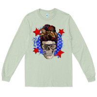 Matcha American mom skull Long Sleeve Tee - Zillion Design Studio