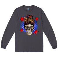 Smoke American mom skull Long Sleeve Tee - Zillion Design Studio