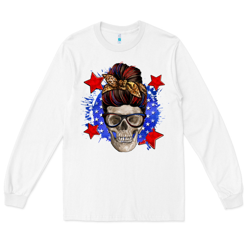 American Mom Skull Long Sleeve Tee by Zillion Design Studio | Teevron