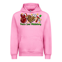 Fuchsia Pink Peace love Phlebotomy Christmas Urban Hoodie - NancyCooperArtShop