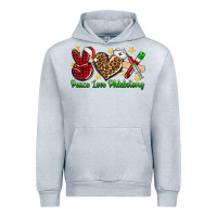 Heather Grey Peace love Phlebotomy Christmas Urban Hoodie - NancyCooperArtShop