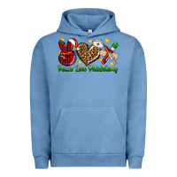 Pigment Pebble Blue Peace love Phlebotomy Christmas Urban Hoodie - NancyCooperArtShop