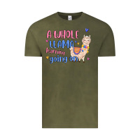 Vintage Olive a whole llama learning going on Vintage Tee - MaliasSmallBusiness