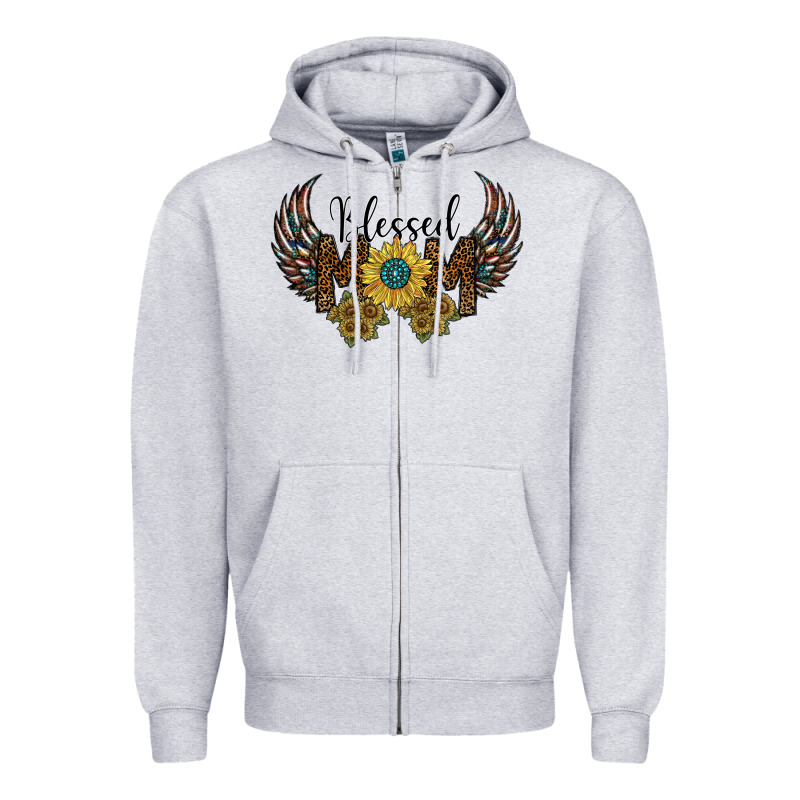 Blessed Mom Zipper Hoodie by SublimationCraftShop | Teevron