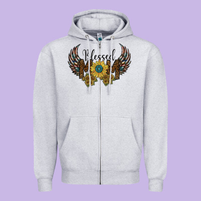 Blessed Mom Zipper Hoodie Designed By Sublimationcraftshop