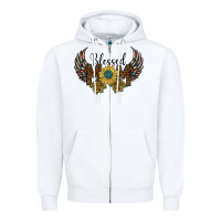 White blessed mom Zipper Hoodie - SublimationCraftShop