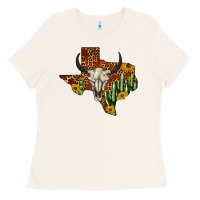 Bone bull skull texas map western Ladies Tee - BarkalooDesign
