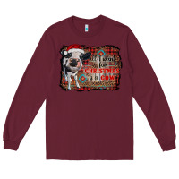 Burgundy all i want for christmas is a cow aztec Long Sleeve Tee - RanaPortraitStore