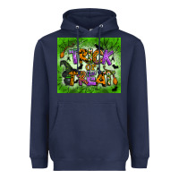 Navy trick or treat tumbler Heavyweight Hoodie - BundleAndBundleShop