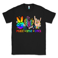 Black peace love rock Classic Tee - Zillion Design Studio